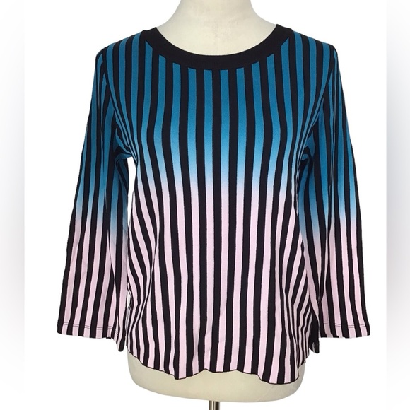 INC International Concepts Tops - INC International Concepts Blue Pink Ombré Striped Top